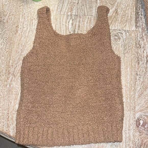 SKIMS Kids Cozy Knit tank and pants, size 8/10 tan - Picture 2 of 4